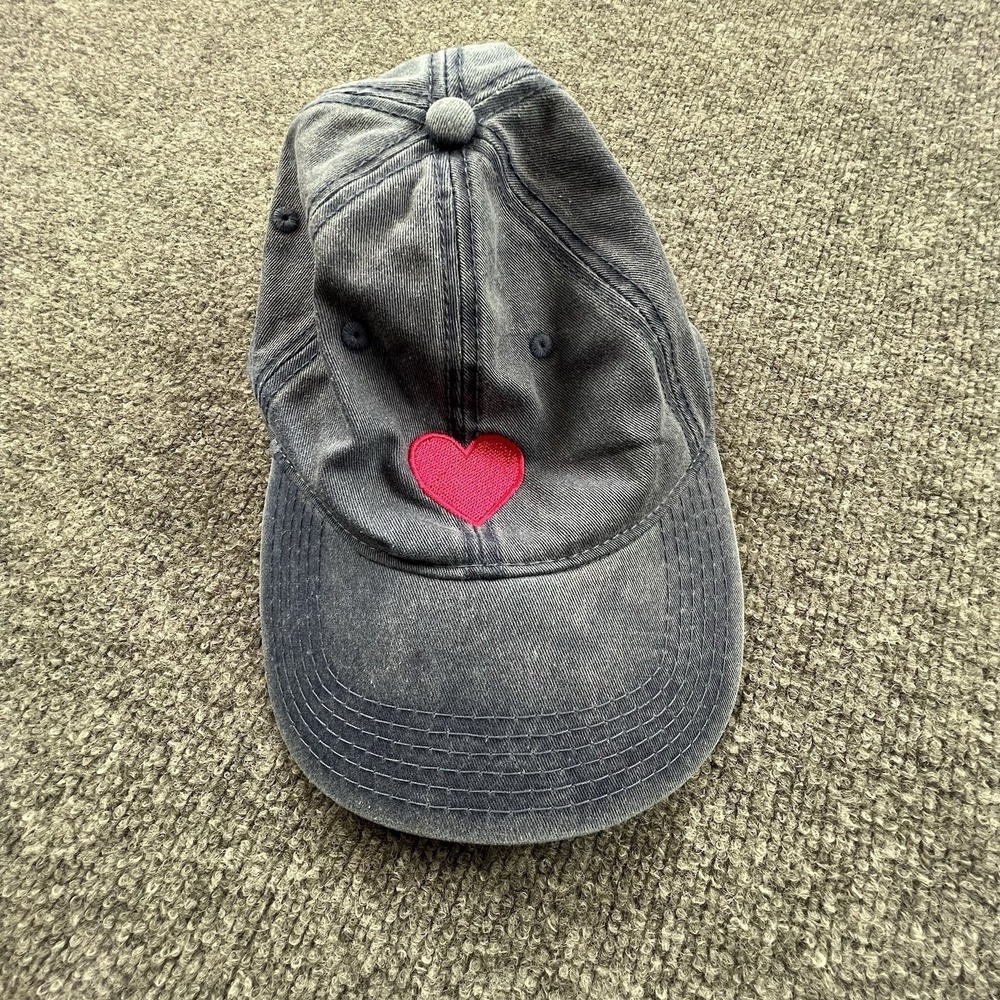 Blue Denim Dad Hat Red Heart – Valentine's Day Love Y2K Coquette, NWOT - Picture 3 of 4